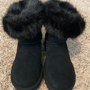 UGG Classic Mini Fluff Collar Black